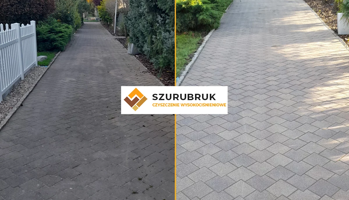 Efekty czyszczenia kostki brukowej